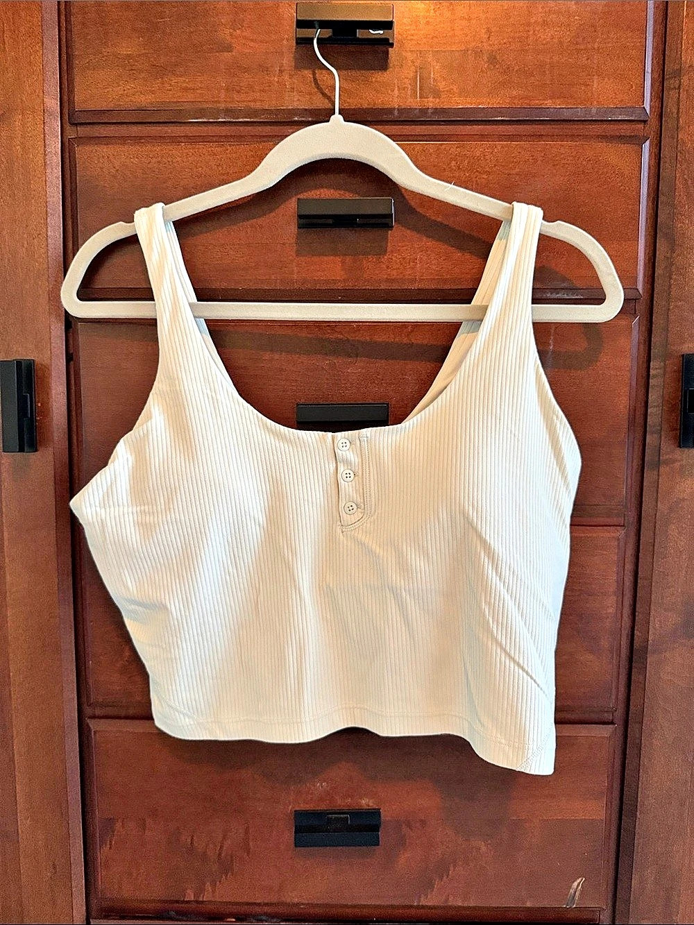 lululemon Ribbed Nulu Button-Front Tank Top White Size 14